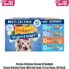 Purina Friskies Ocean Of Delight Gravy Variety Pack, Wet Cat Food, 5.5 oz Cans