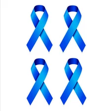 colon bowel cancer awareness ribbon car bumper stickers set 4 vinyl 37 x 65mm 