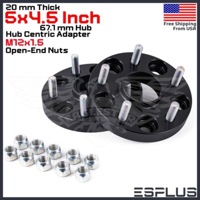 2pc 20mm HUB CENTRIC WHEEL SPACER 5X4.5  CB 67.1mm 12x1.5 FIT Hyundai Mazda etc.