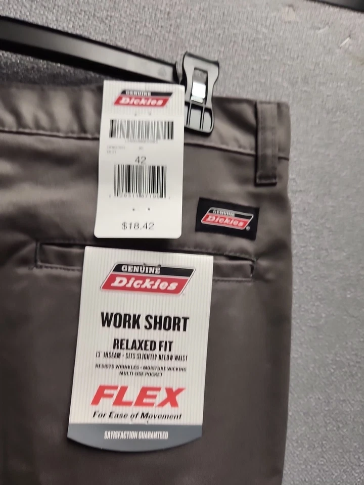 Pantalones Cortos de Trabajo Dickies B&T 13 pulgadas Costura Ajuste Relajado GR630VG (color GRAVA, GRIS) NUEVOS CON ETIQUETAS Foto 3 de 3