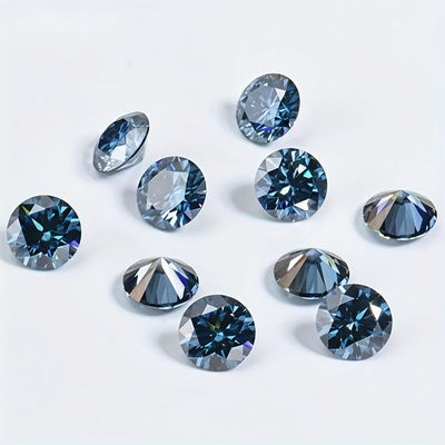 #ad 10 Pcs Round Cut Facncy Blue Color VVS1 Diamond Premium Quality gemstone 3mm $25.20