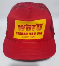 Vtg Hot Country WBTU 93.3 50,000 Wat Radio Station Trucker Hat Red Cap Snap Back