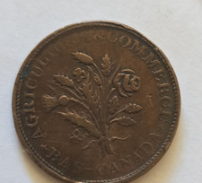 XF Bas-Canada Agriculture & Commerce UN SOU Copper Token BN Circulated