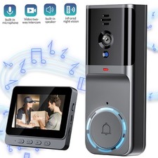 Wireless HD Video Doorbell with 6 Chimes Intercom Night Vision No WiFi Security