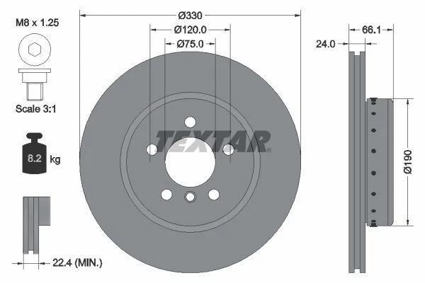 TEXTAR Brake Discs Rotors Front & Rear Braking Service Set Fits BMW 5 Series - Image 3 of 4