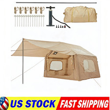 Inflatable Camping Tent for 3-6 People Blow Up Tent w/ Air Pump & Canopy Jack