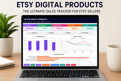 Sales Tracker | Fee Calculator | Digital Product Shop Manager | Instant Download
