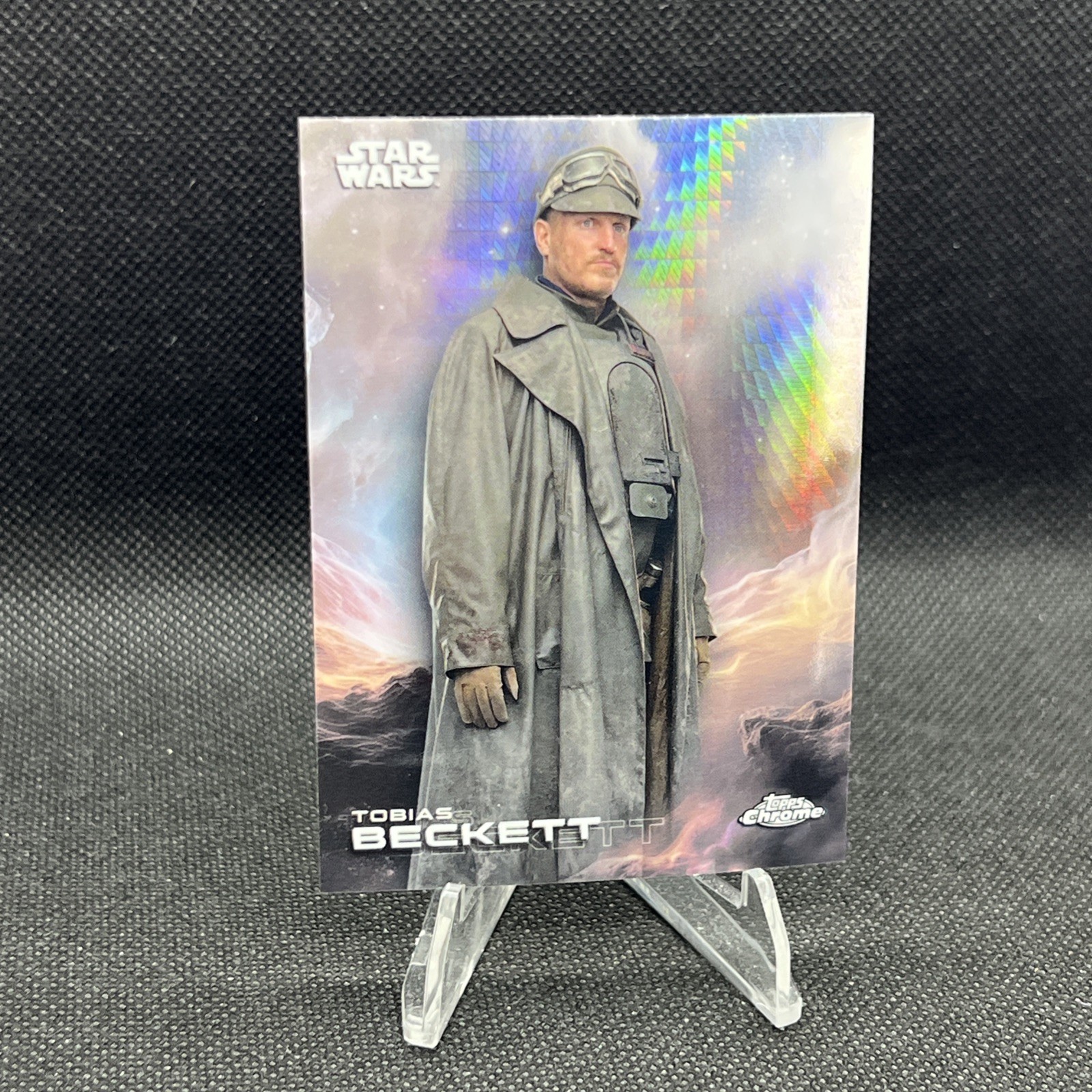 2025 Topps Chrome Star Wars Tobias Beckett Prism Refractor Card- #184 Solo