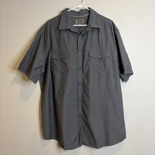 The Foundry Supply Co. Shirt Size 2XL Gray Short Sleeve Button-up Grey Normcore