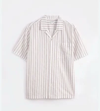 Frank & Oak Textured Camp Collar Shirt Organic Cotton MSRP $99, Sz XL, NWT