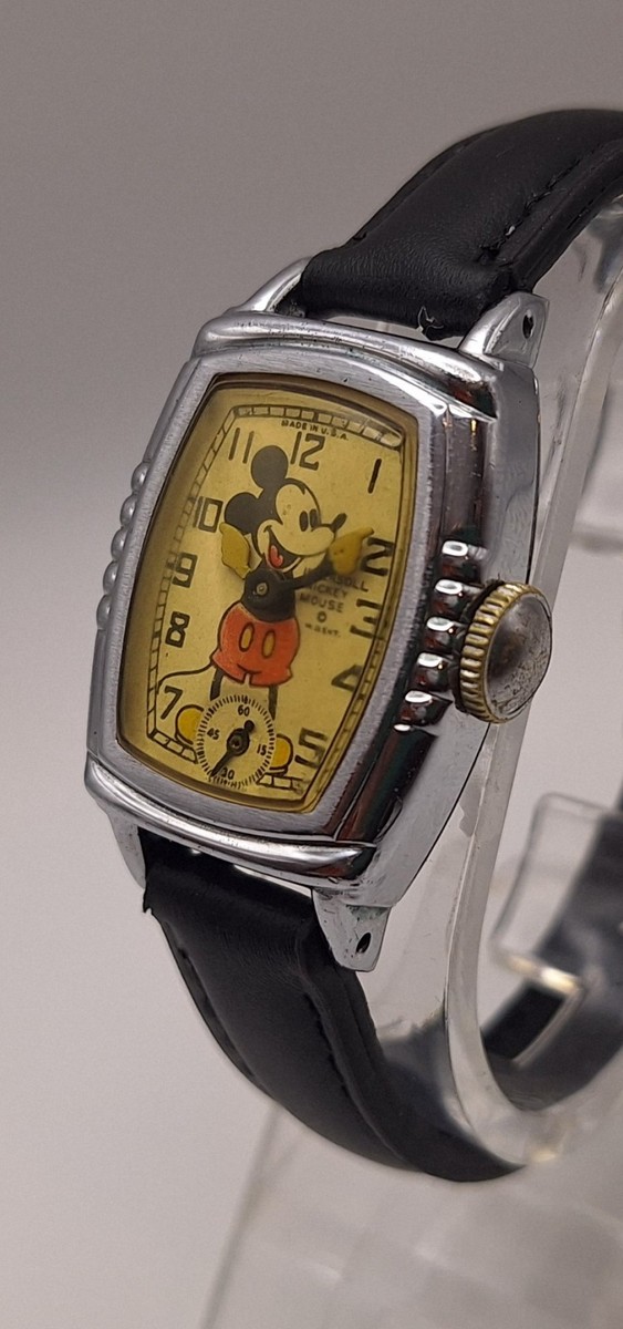 1930's Ingersoll Mickey Mouse Watch Serviced and Wearable BEAUTY