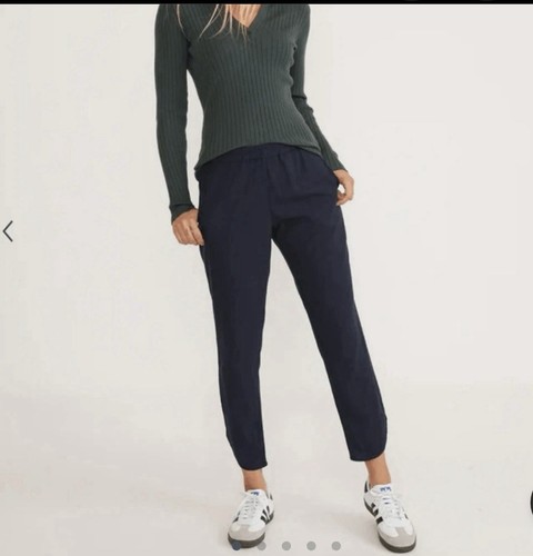New Marine Layer Small Womens Blue Allison Pull On Crop Dolphin Hem Trouser