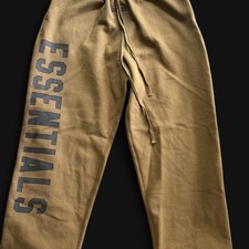 Essentials Tan Logo Fleece Cotton Sweatpants ...