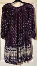 World Market Dress Ruffled Cold Shoulder Boho Peasant Cottage Core Flaw Size S/M