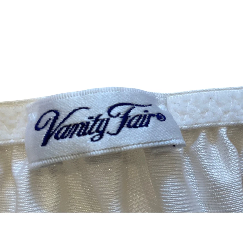 Falda sin cordones vintage Vanity Fair marfil satinado, 11-717, talla XL Foto 4 de 4