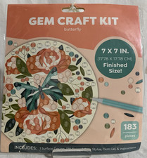 American Crafts Gem Craft Kit Butterfly Board Gems Gel Stylus