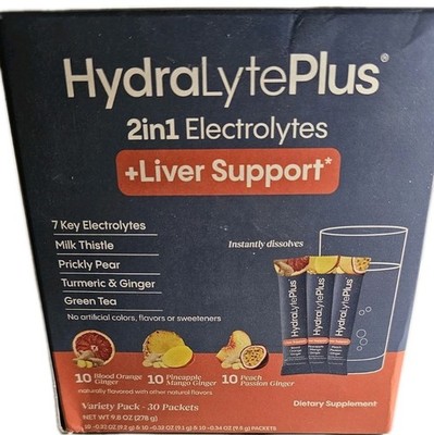 HydraLytePlus Liver Support + Electrolyte Mix with Milk Thistle & Turmeric  4/27