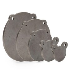 Set of 5, 3/8" AR500 Steel Gong Shooting Targets, Laser-Cut