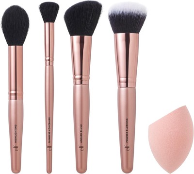 e.l.f. Kosmetik Teint Essentials Pinsel & Schwamm Set, Concealer,... 