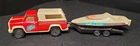 Vintage 1980's Tonka Sun N Fun Red Toy Pick Up Truck Topper Boat & Trailer