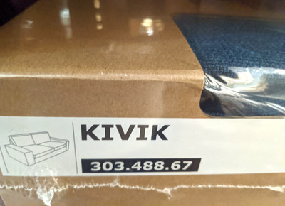 Ikea KIVIK Loveseat /2 Seat Sofa 187cm Cover Slipcover HILLARED DARK BLUE New!