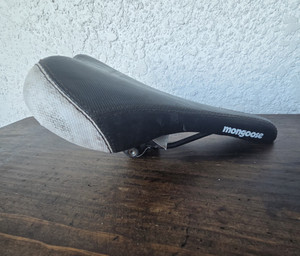 Mongoose BMX Racing Saddle Seat Black/White w/ Steel Rails VA23.311