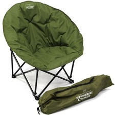 Klappbarer Campingstuhl Kugelform Klappstuhl Campingsessel Angeln Camping Oliv