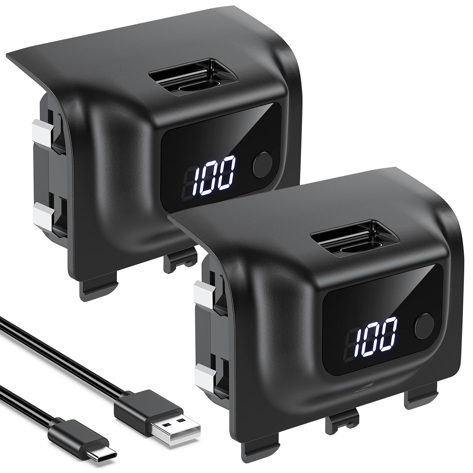 Rechargeable Battery Pack for Xbox Series X/S, LED Display Xbox Controller Ba...