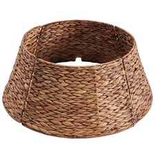 24Inch Christmas Tree Collar, Tree Skirt, Woven Hyacinth Rattan 4-Panel Tree ...