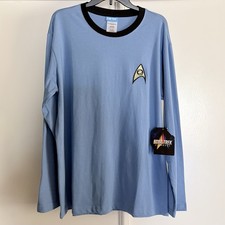New Star Trek Shirt Large Lg Sleeve Costume Halloween Captain Kirk Spock Unisex