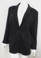 Vintage 1980s Stephen Sprouse Black Knit Blazer Jacket Size 10 Oversized Ribbed
