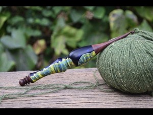 OOAK Crochet Hook Size 4.5mm Heirloom Quality Rare Box Elder And Katalox Wood.