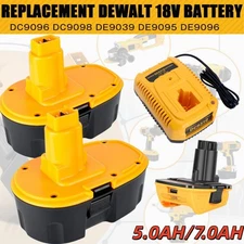 18 Volt For DeWalt  5.0AH 7.0AH  Battery PACK /Charger DC9096 DW9098 DE9503