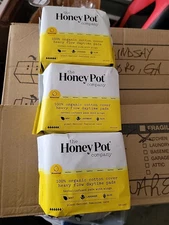 3PK The Honey Pot Company Herbal Infused Pads With Wings ~ Heavy Flow ~ 16CT EA