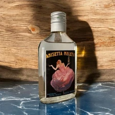 LIQUORE SILVIO MELETTI ANISETTA ASCOLI PICENO Bottiglia con Etichetta DUDOVICH