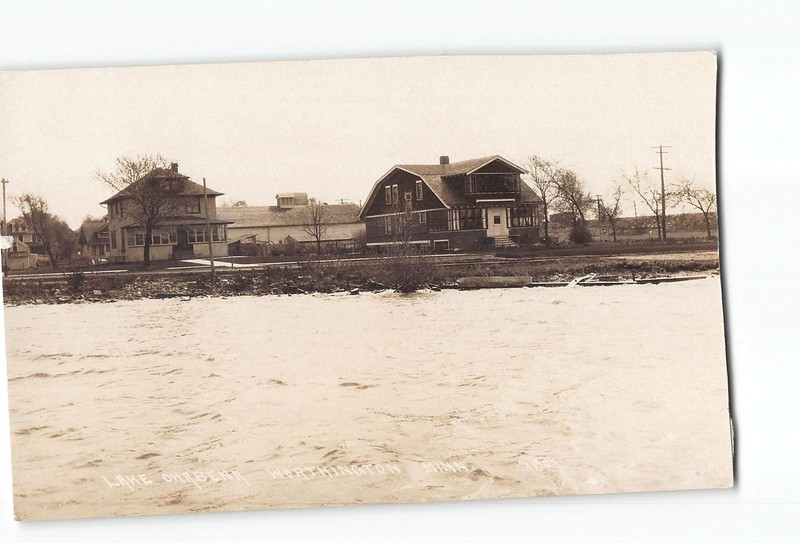 Worthington Minnesota MN RPPC Real Photo 1918-1920 Lake Okabena