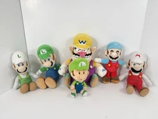 Lot Of 6 Nintendo Super Mario Plush Fire Ice Mario Baby Luigi Wario Little Buddy
