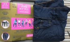 My Fit Jeans Women's Stretch Denim Jeans Slimming Pockets Dark Wash 14-20 New