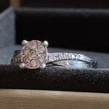 Warren James 9ct White Gold Hallmarked Diamond Cluster Engagement Ring Size M