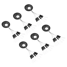 300Pcs Fishing Bobber Beads Stoppers 6 in 1 Float Sinker Stops Cylinder M Black