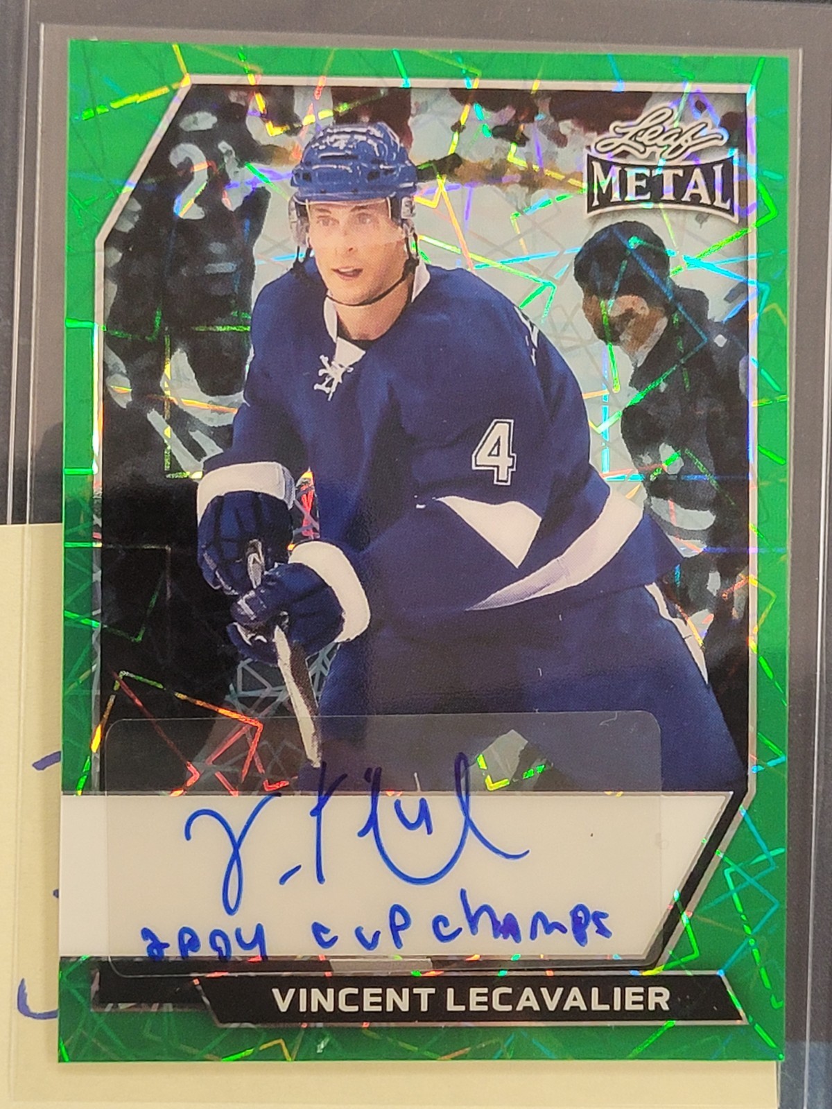 2026 LEAF METAL VINCENT LECAVALIER INSCRIBED AUTO 1/4 GREEN