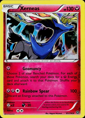 Xerneas 81/114 Holo Rare Steam Siege Pokemon Near Mint