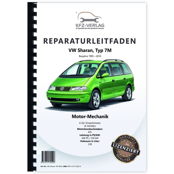 VW Sharan 7M (95-10) 6-Zyl. 2,8L Benzinmotor 204 PS Mechanik Werkstatthandbuch-image
