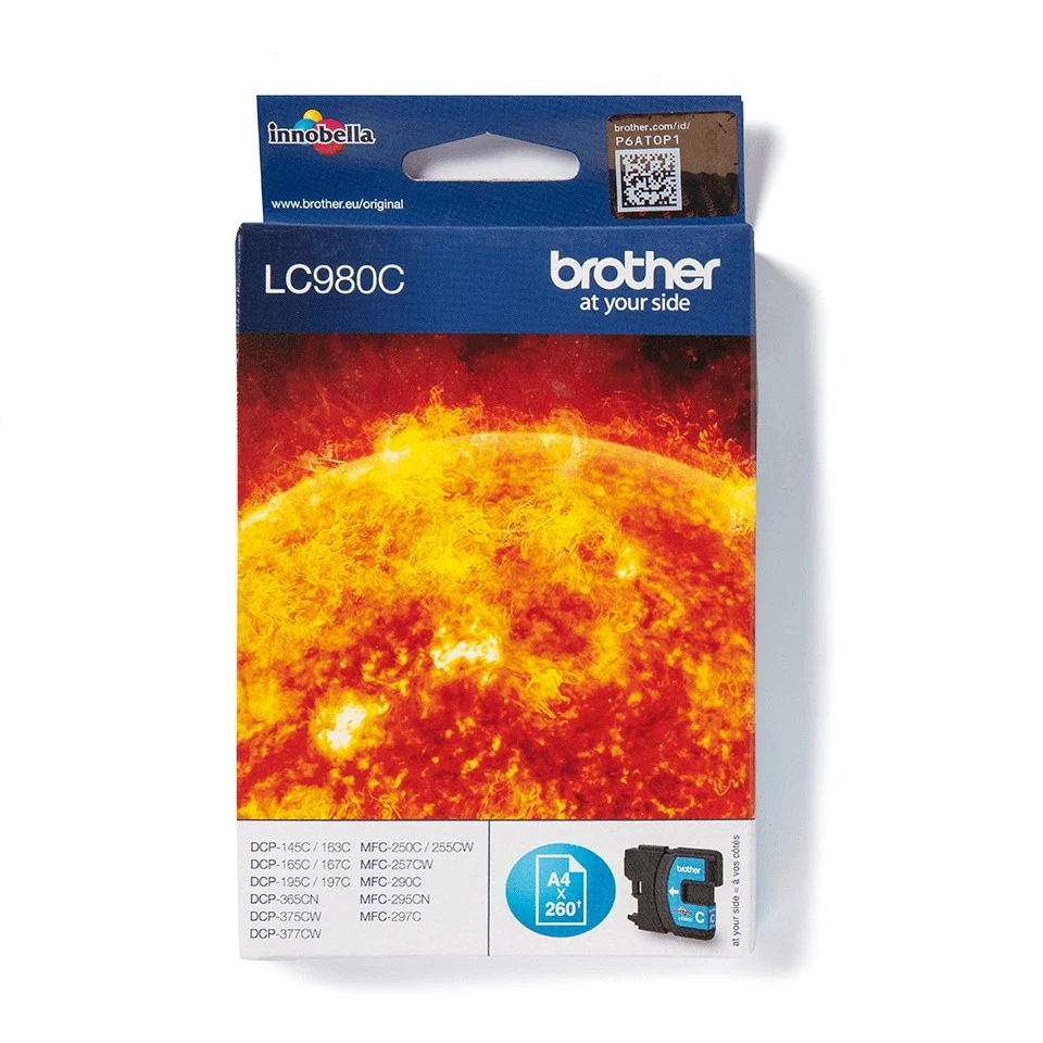 LC980C-ORIGINAL Brother LC980C - Cartouche d'encre Brother originale – Cyan - Photo 1/1