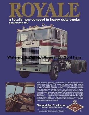 1972 Diamond T REO Royale Sales Ad Photograph Print 8.5x11''