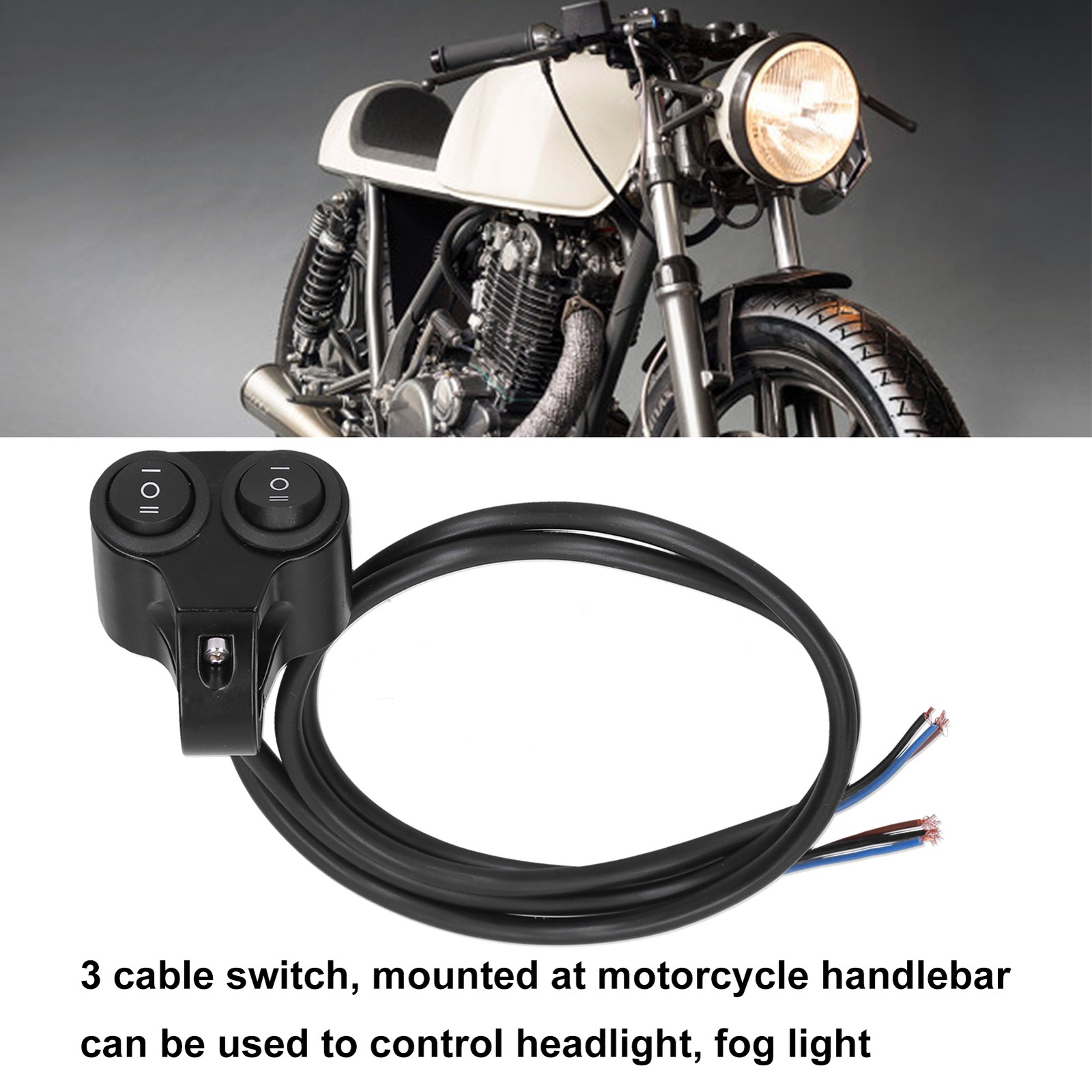 Motorcycle Headlight Switch Handlebar Mount OnOff Button 2 In 1 Universal For 12