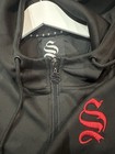 Sinners Attire Men's Full Zip Jumper Size Medium Hoodie Sweatshirt Black/Red