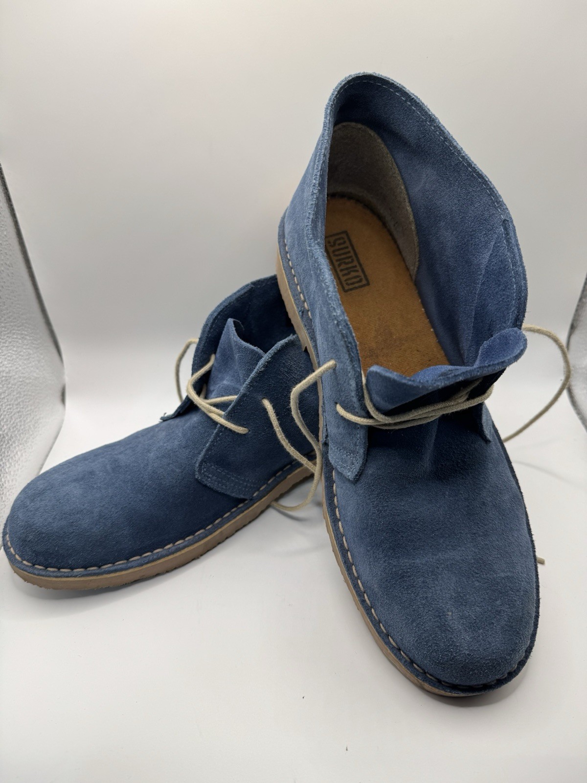 Size 9.5 Us 43 Eu Blue Suede Chukka Boots