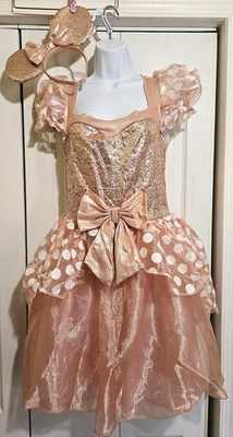 Minnie Mouse Rose Gold Costume Adult Dress Ears Polka Dot Disney Junior Disguise | eBay Minnie Mouse Rose Gold Costume Adult Dress Ears Polka Dot Disney Junior Disguise | eBay