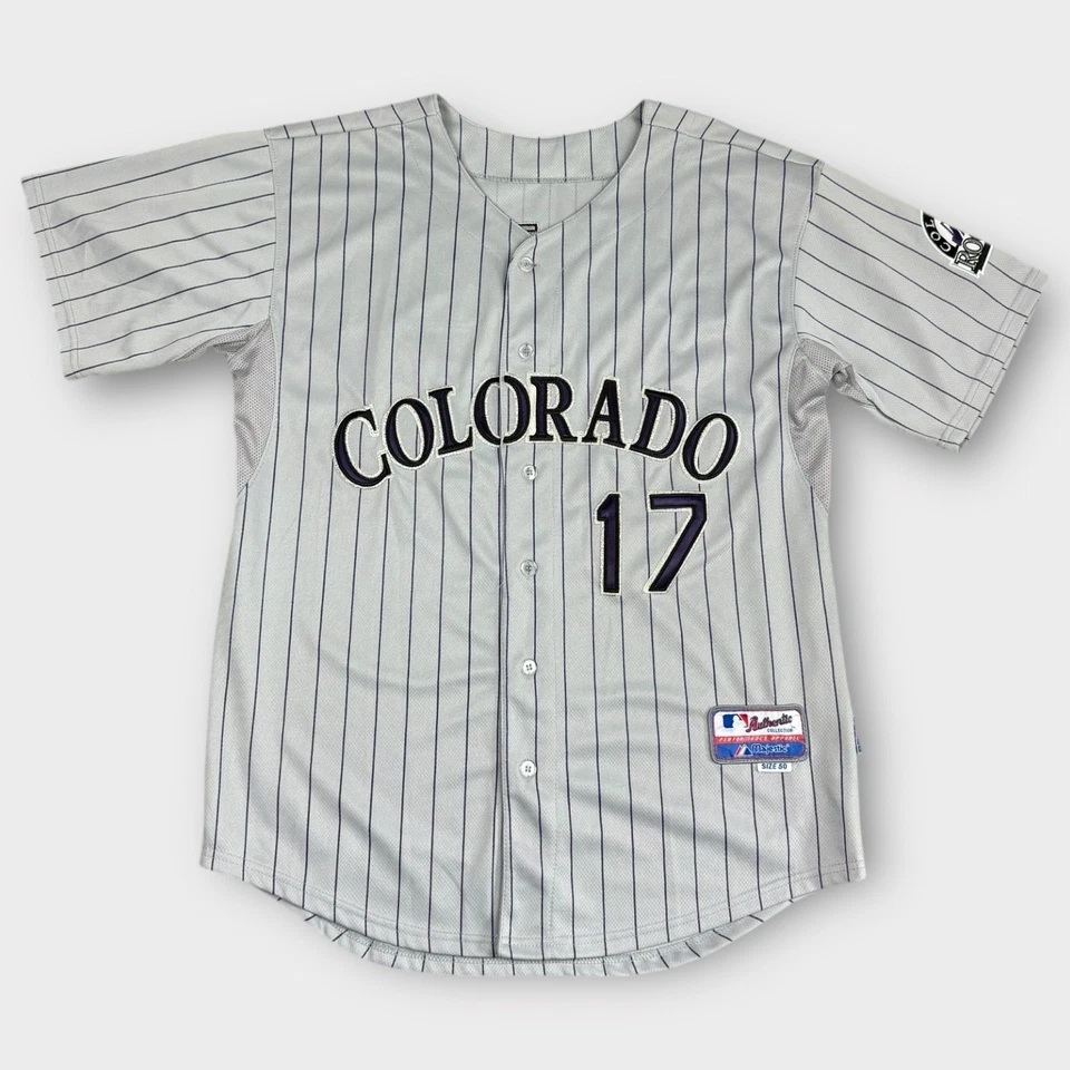 Camiseta Colorado Rockies Todd Helton #17 Majestic Auténtica MLB Talla 50 Cool Base Foto 2 de 4